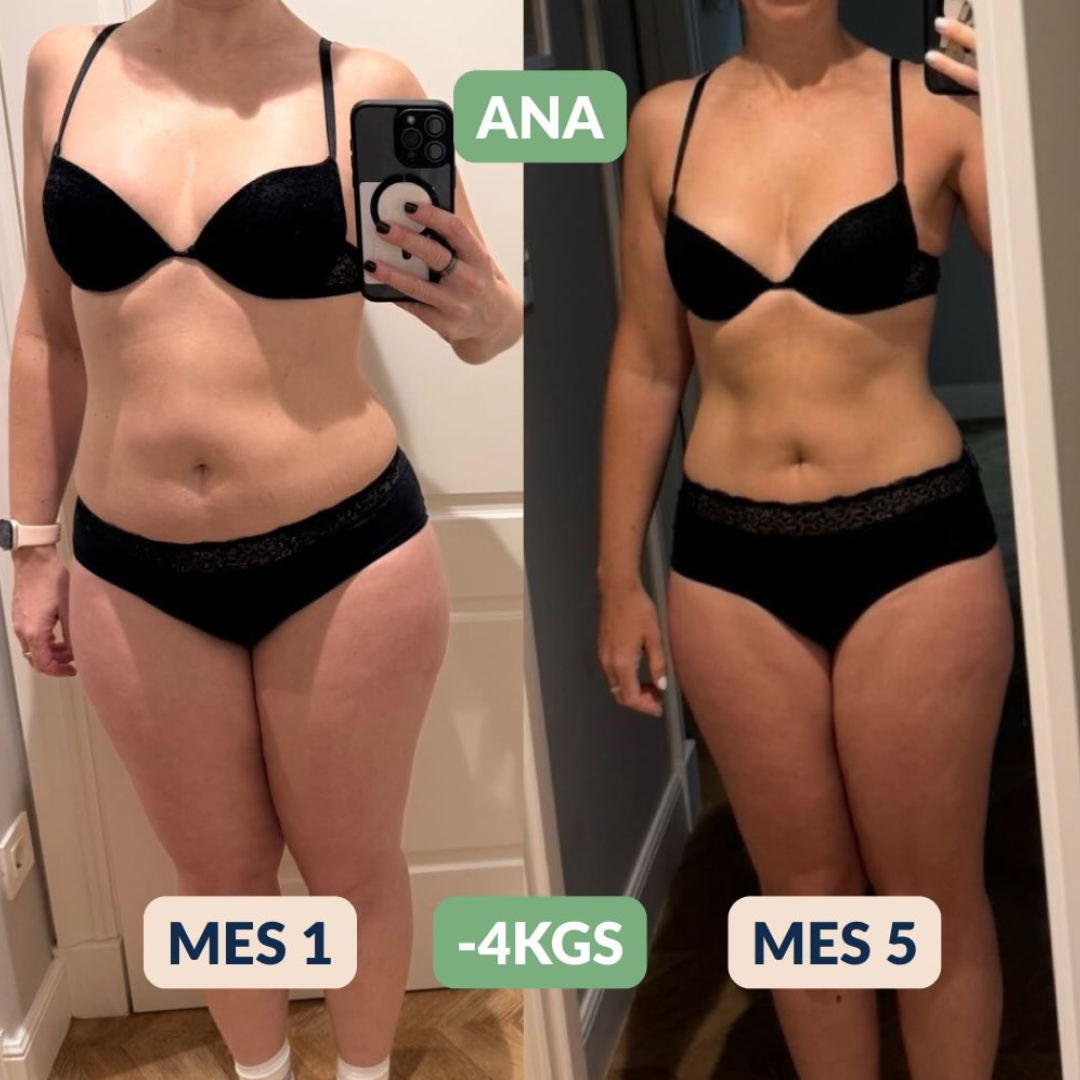 Cambio físico de una alumna, antes y después