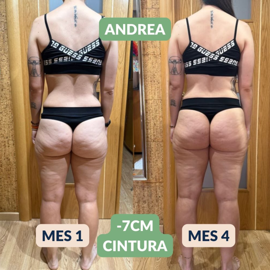 Cambio físico de una alumna, antes y después