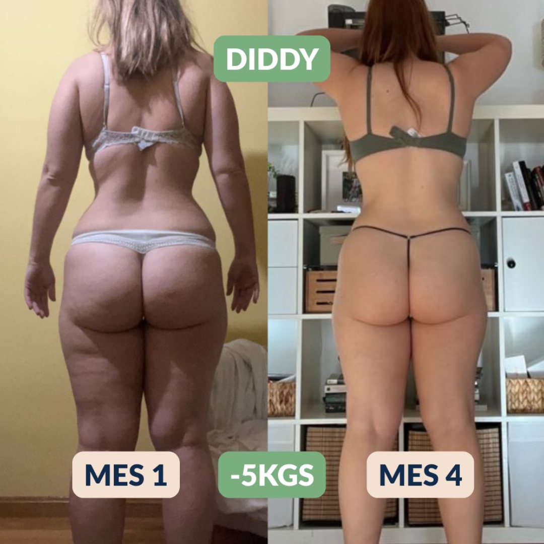 Cambio físico de una alumna, antes y después