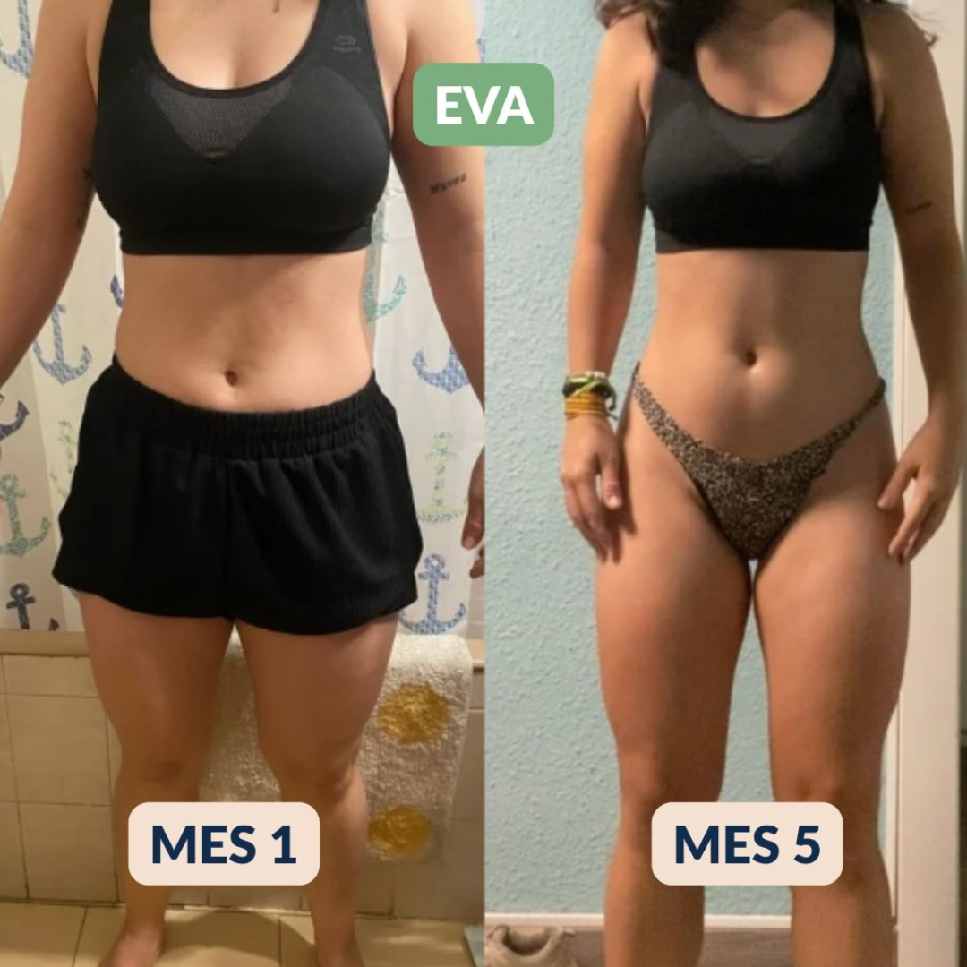 Cambio físico de una alumna, antes y después