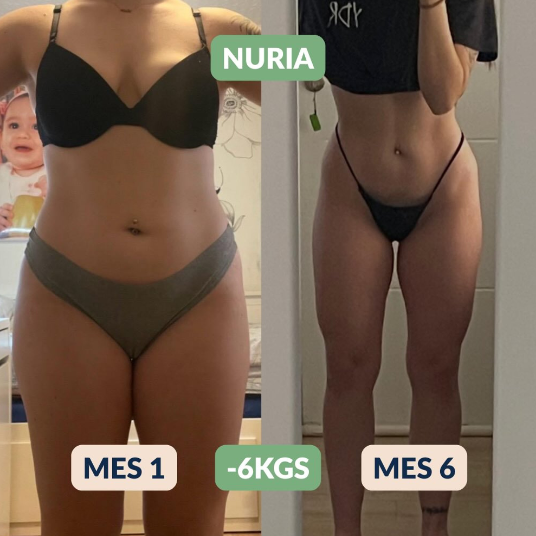 Cambio físico de una alumna, antes y después